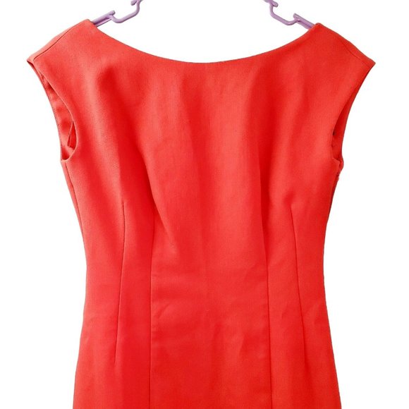 Anthro by Maeve Open Back Boat Neck Red Valentines Sheath Dress Size 0P NWT $178 - Picture 3 of 7